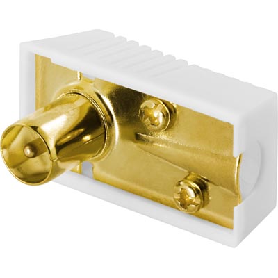 Deltaco Coaxial Adapter, 9.5mm Antenna Connector Male, Corner